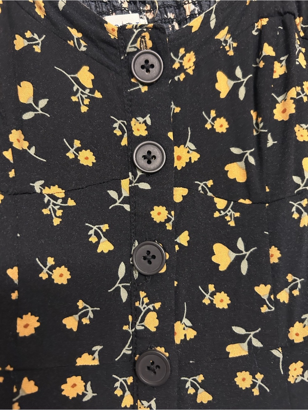 Aeropostale Black Mini Dress with Yellow Floral Print Size XS - Picture 4 of 9
